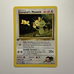 1st edition Pokemon Giovanni's Meowth  Gym Challenge 43/132 WOTC 2000