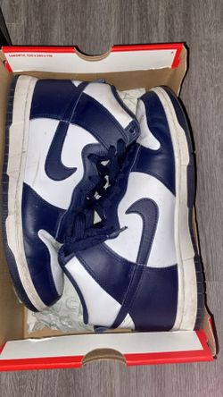 Nike dunk high retro navy blue and white