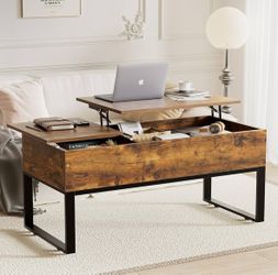 Lift Top Coffee Table for Living Room with Hidden Storage on Rolling Wheels, 3-Way Opening Desktop Modern Coffee Tables, 43.3" Wood Coffee Table, 440l