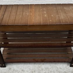 Set of 2 Wooden Slat Storage Shelves/Shoe Racks