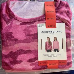 Lucky brand 2 Pack Girl Long Sleeve Shirts Size 10-12