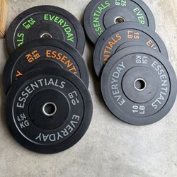 BalanceFrom Black Bumper Plate Set, Includes 10 lb Pair, 15 lb Pair, and 25 lb Pair Black