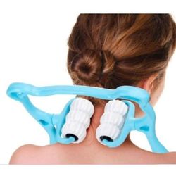 *NEW* Handheld Adjustable Massager, 6 Ball Roller, for Neck, Back, Shoulder, Waist, Legs (blue)