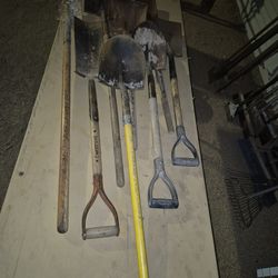 Shovels..picks..breaker bars...scraperes...brooms...rakes...