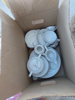 Box of never used china
