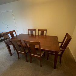 Dining Table, 4 Chairs, and Two Arm Chairs 