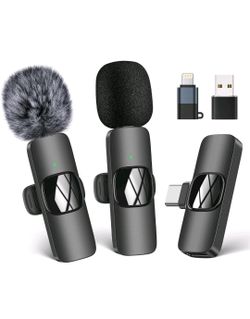 Wireless Lavalier Microphone for iPhone - iPad, Android Phone,Computer, M