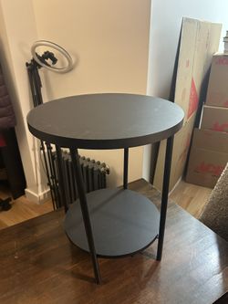 Round Black Side Table