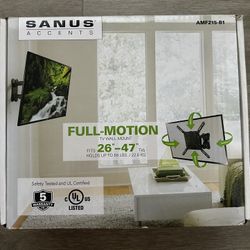 NEW IN BOX Sanus Medium Full Motion TV Mount 26"-47" Black (AMF215-B1)
