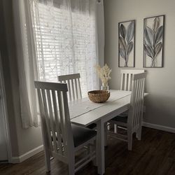 White IKEA Dining Table With Leaf