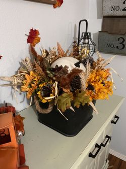Fall pumpkin arrangements