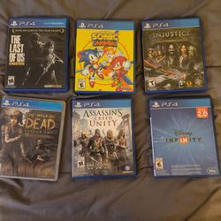 PS4 Video games (Last of us, Sonic, Walking Dead, etc)