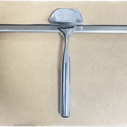 10-Inch Shower Squeegee for Shower Glass Door, All-Purpose Stainless Steel Shower Squeegee with Hook for Bathroom, Mirrors, Tiles and Car Windows (Sil