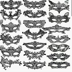 Lace Mask Masquerade Black Halloween Party  New 
