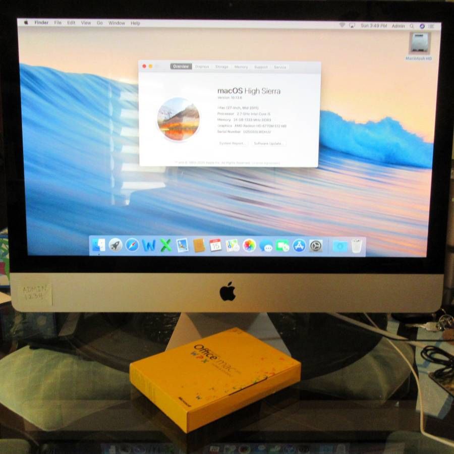 iMac (27-inch, Mid 2011) 2.7GHz Intel Core i5 24 GB 1333 DDR3
