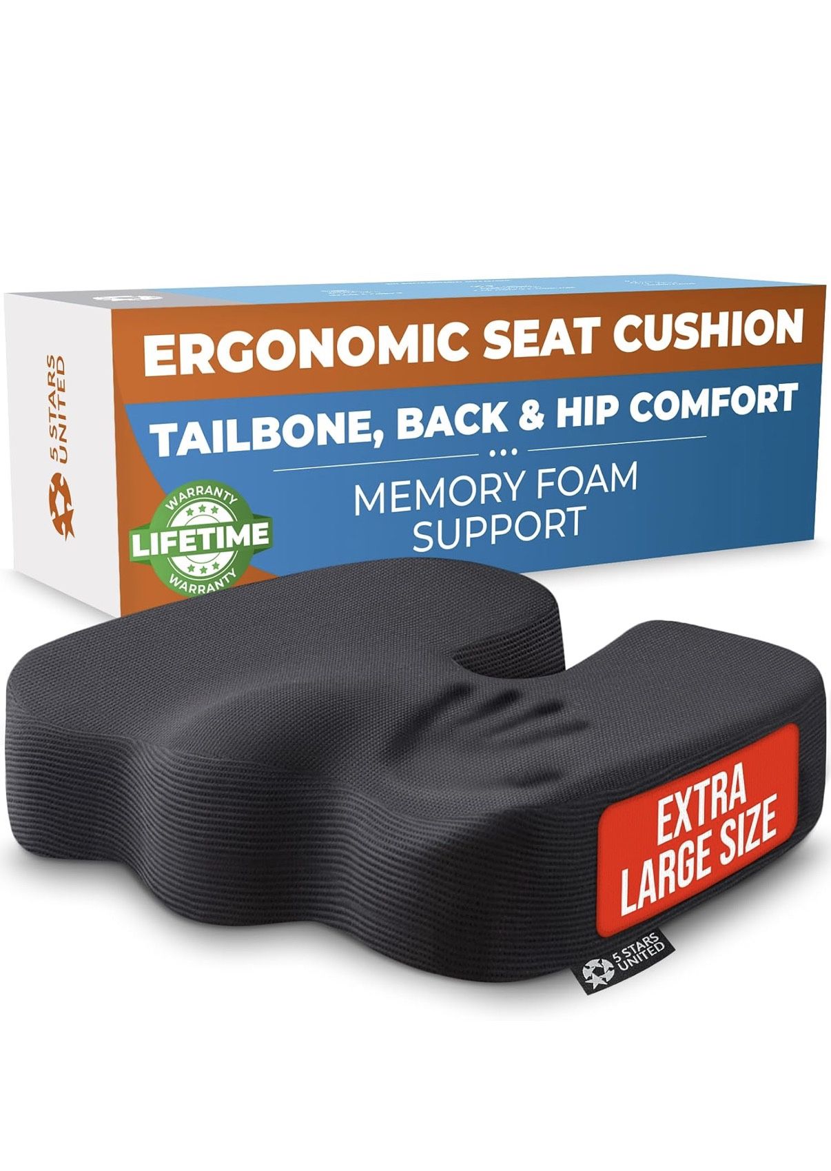 NEW Black Ergonomic Seat Cushion