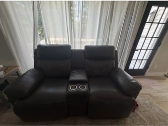 Leather love seat