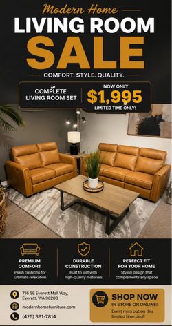 Complete Leather Living Room Set