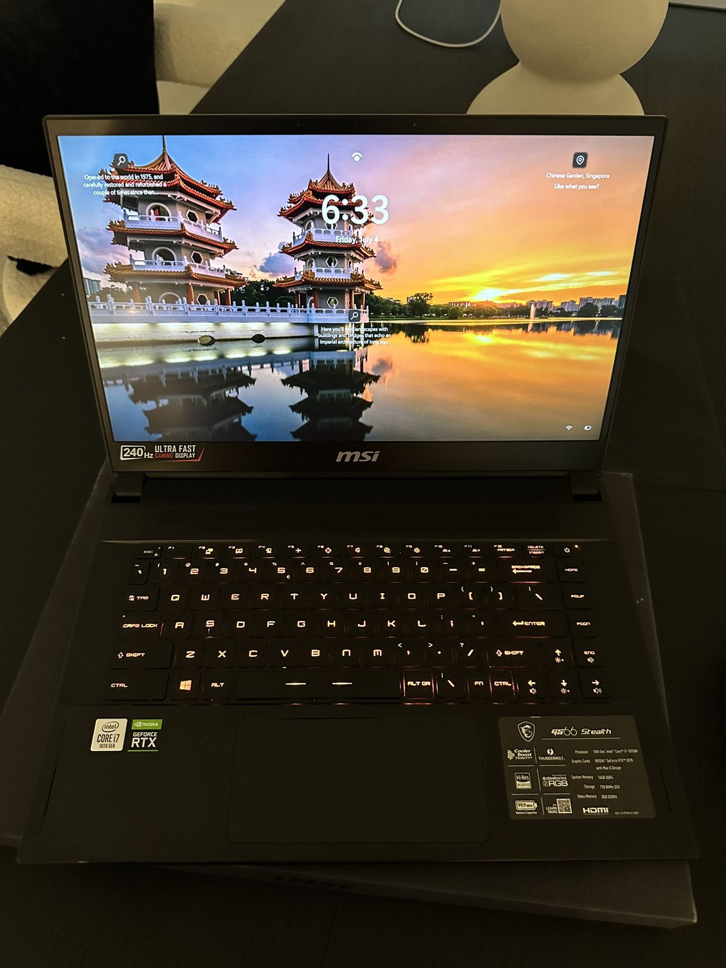 MSI GS66 Stealth Gaming Laptop