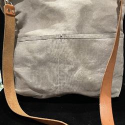 Independent Reign Grey Waxed Linen Hobo Bag Crossbody/ Shoulder  Bag 