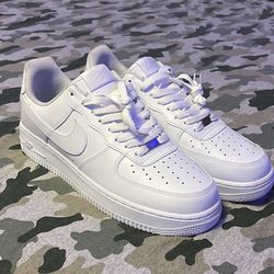 White Nike Air Force 1:  Size 12