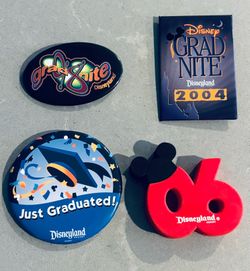 Disneyland Grad Nite 1(contact info removed) Disney pin /button lot + 2006 Red Antenna Topper