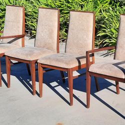 beautiful set of 4 Dillingham brand vintage walnut high back CHAIRS and many Others 