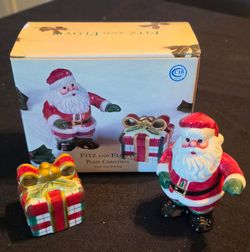 Fitz and Floyd Plaid Christmas Salt and Pepper Shakers Set - 2063/239