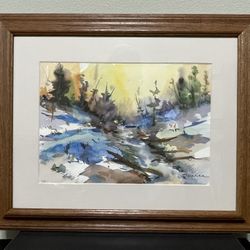 STEPHEN SKERCE - FINE ORIGINAL WATERCOLOR “THAW ON COYOTE CREEK”