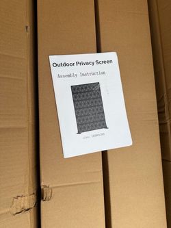 75 in. x 48 in. Brown Patio Privacy Screen with Stand NEW
