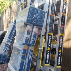 GORILLA & WERNER NEW 6 LADDERS 5in1 And 2in1 14ft Low Profile Scaffold Holds 375lbs