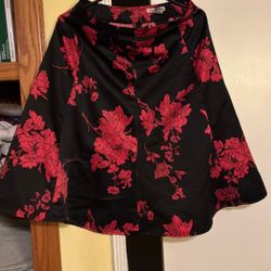 Black Skirt With Red Flowers Medium Size