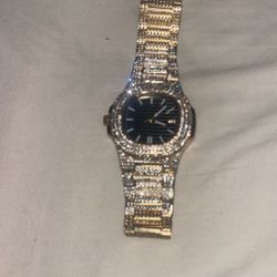 Gold And Silver Watch With Diamonds 