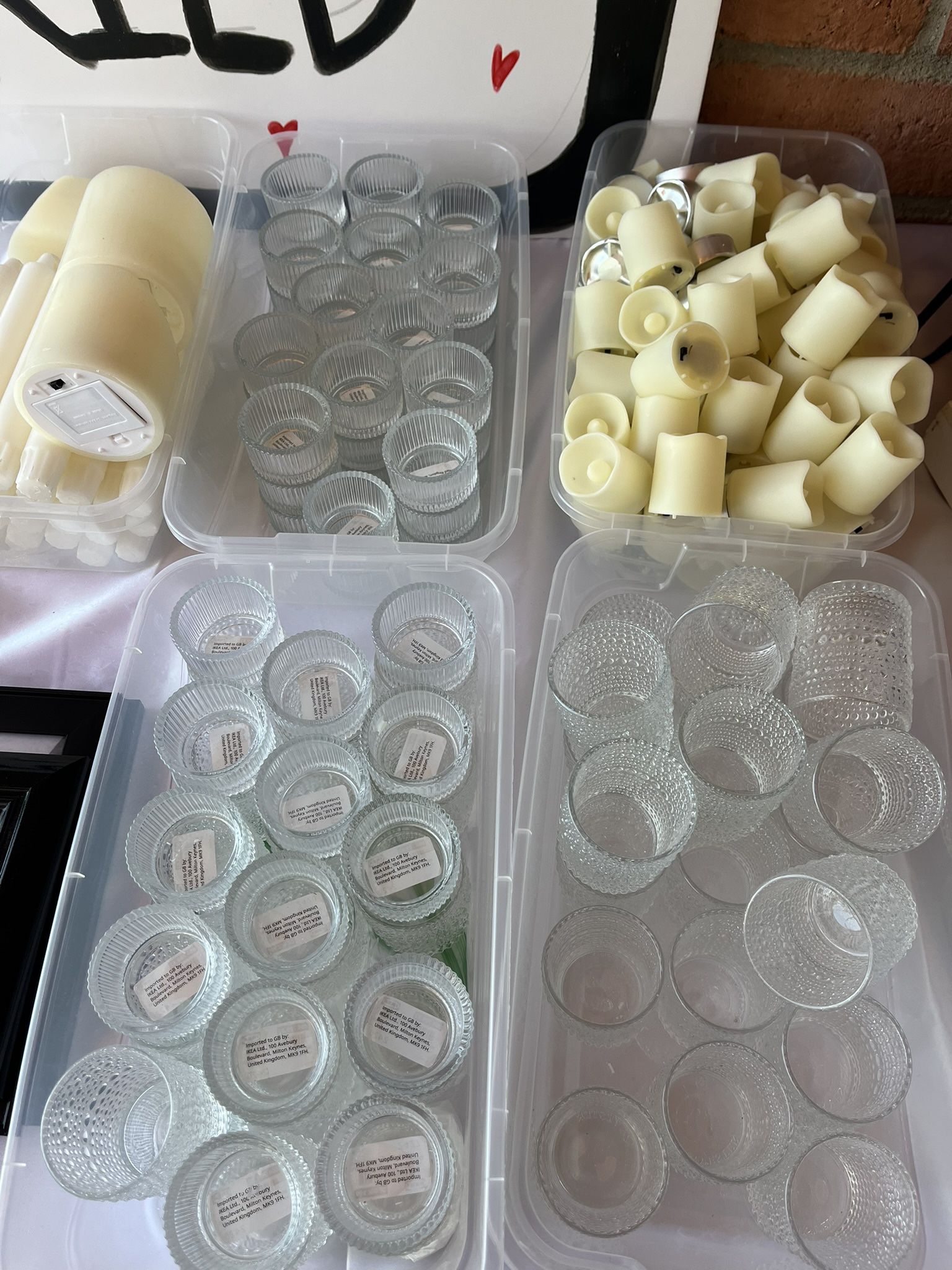 Lot Of Candles, Votive Dishes, Flameless Candles