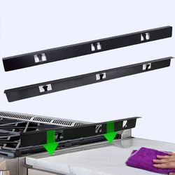 Stove Gap Covers,Stove Gap Filler, Range Trim Kit, Stove Gap Guards, Heat Resistant and Easy to Clean (black-26)
