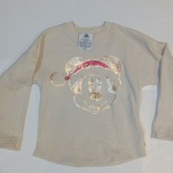 Disneyland Resort Santa Mickey Gold Sequin Spirit Jersey Kids Sm 5/6