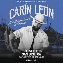 CARIN LEON, TRATO VIP, SAP CENTER, VIERNES 9/18/26, COMIDA Y BEVIDAS ILIMITADAS.