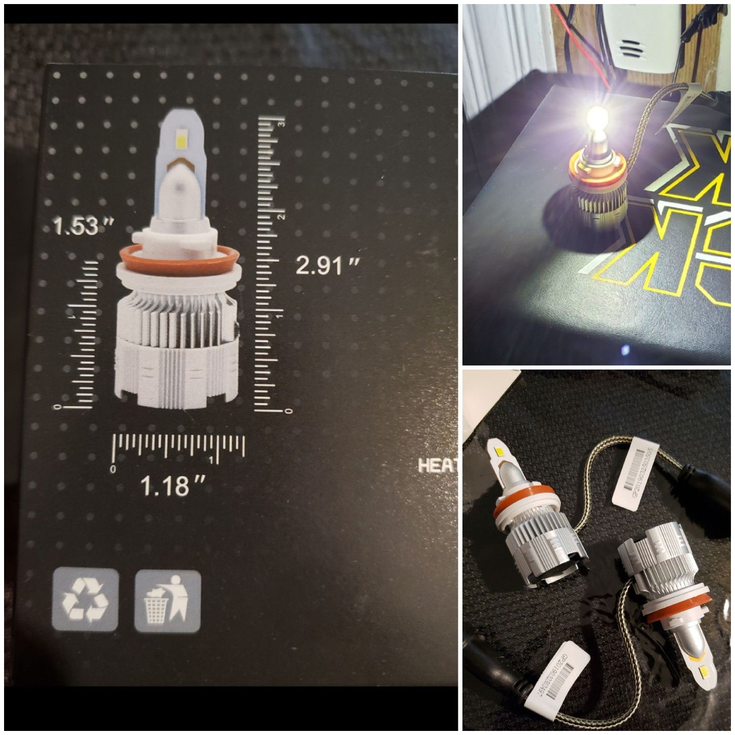H8 h9 h11 led bulbs 6000k white brand new!