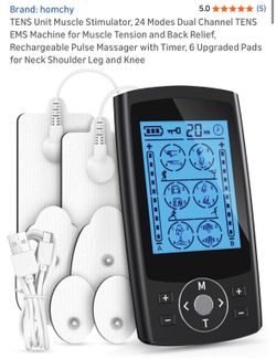 TENS Unit Muscle Stimulator, 24 Modes Dual Channel TENS EMS Machine for Muscle Tension and Back Relief, Rechargeable Pulse Massager with Timer, 6 Upgr