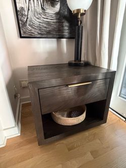 RH Restoration Hardware Nightstand – Dark Wood / Brass Hardwar