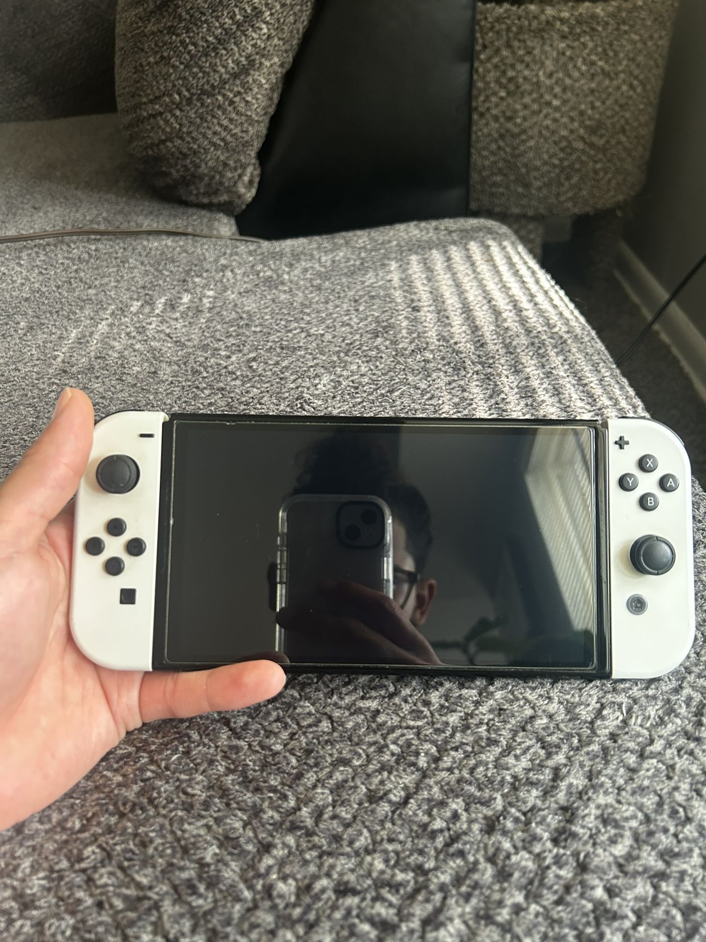 Nintendo Switch OLED with Pikachu controller & 2 games- Super Smash Bros Ultimate & Zelda Tears of the Kingdom
