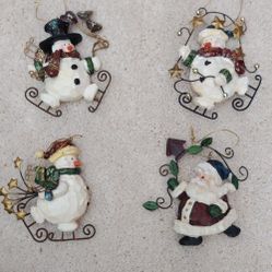Four Heavy Duty Xmas Ornaments 