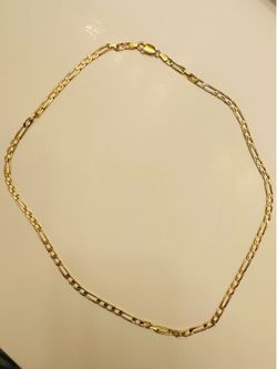 14K Gold Figaro chain