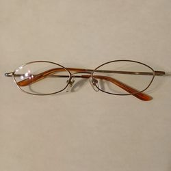 Women's Brown/Silver Tone Oval Shaped Eyeglasses Frames 50-18-130 mm