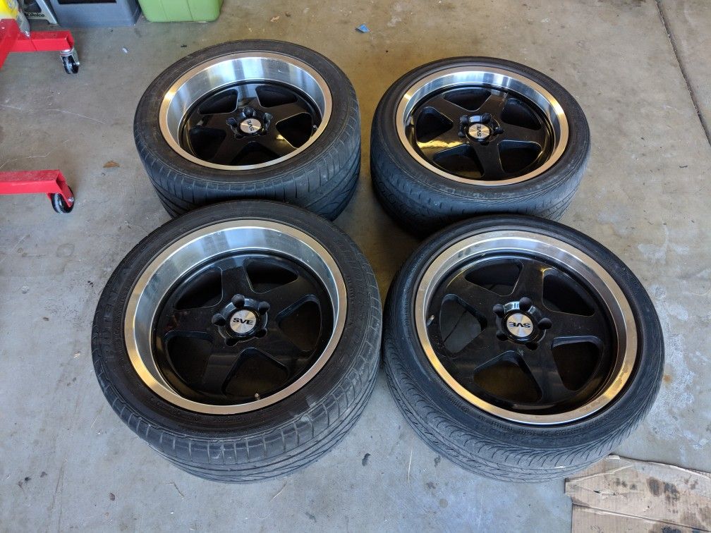 18x10 18x8.5 Staggered SVE Mustang Rims Saleen Wheels