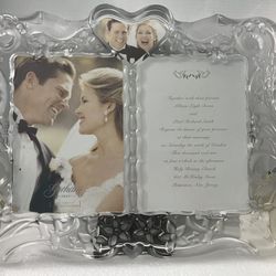 Frame for wedding, Lenox Gorham Crystal, size 11’X 15.’  Dual for 5X7 photos or invitation n photo. New In Box. ( $20.00)