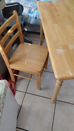 Wooden Table and Chair