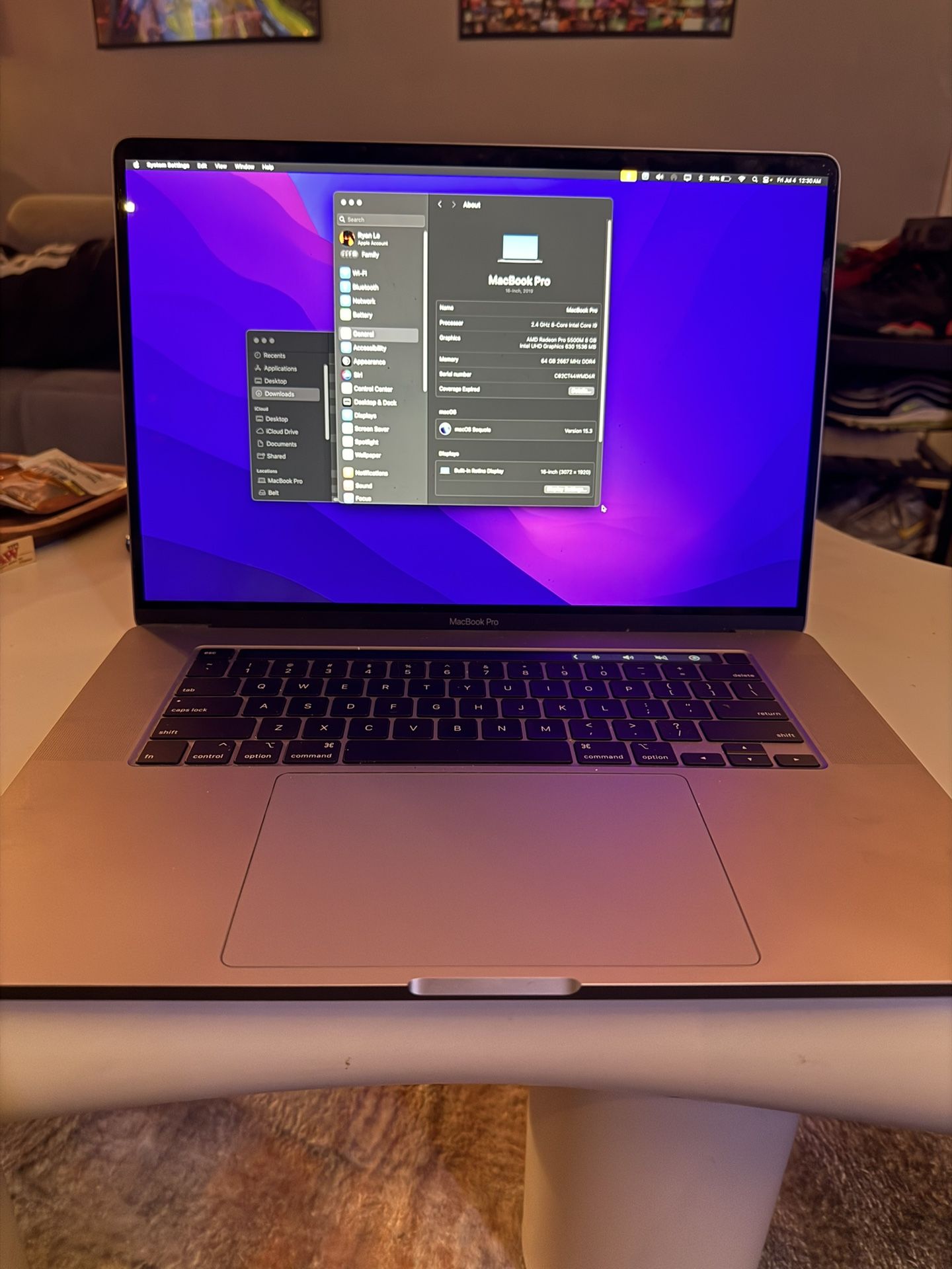 2019 MacBook Pro 16-inch 64 GB