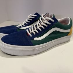 Vans Old Skool Yacht Club Men’s Sz 9.5 Suede Canvas Colorblock Blue Green Yellow