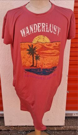 Joyspun “Wanderlust – Adventure Awaits” Tee – Red – Size S‑M